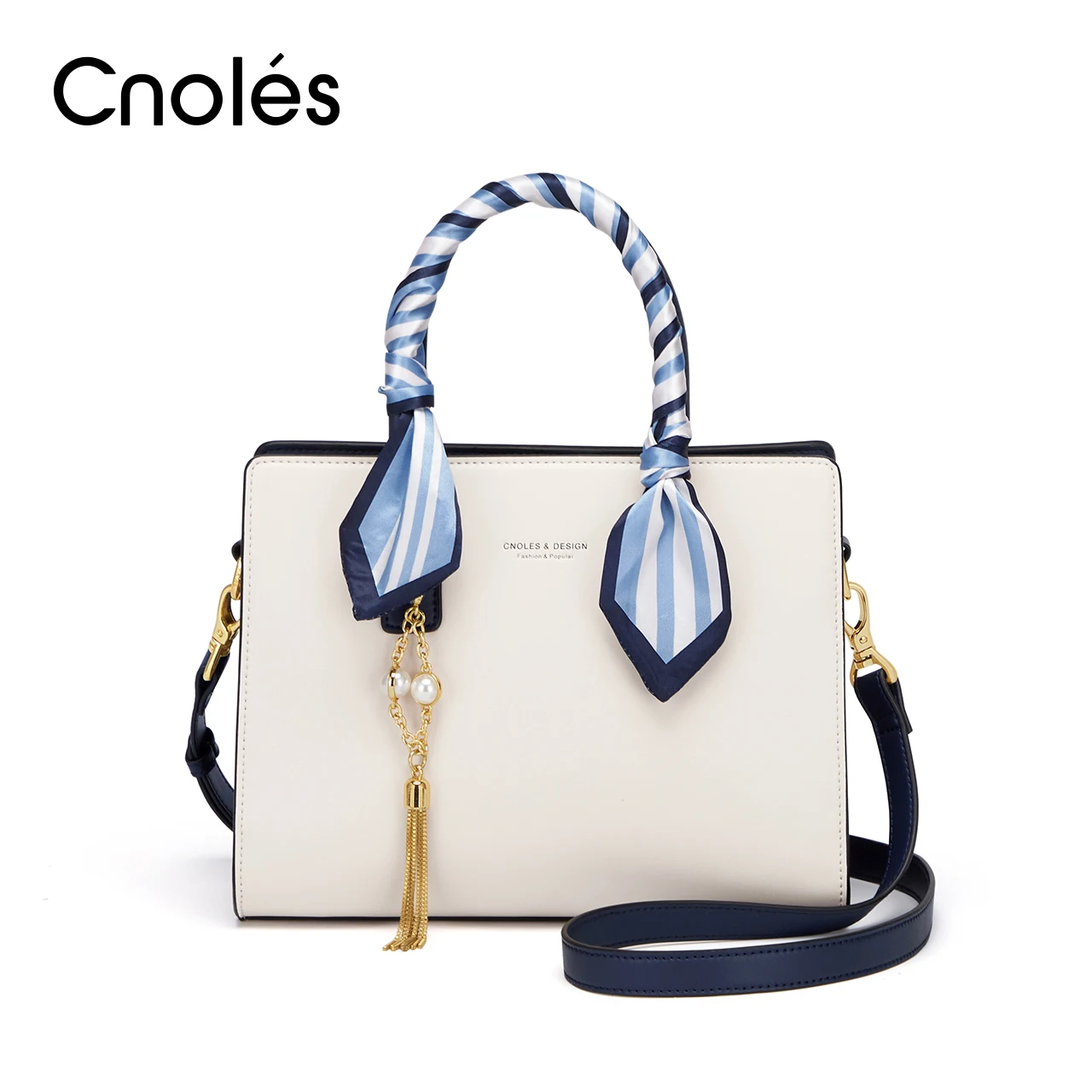 

Cnoles Women Scarf Handbag Elegant 2022 Fashion Top Handle Bag Purse Commute Brand Lady's Shoulder Bag