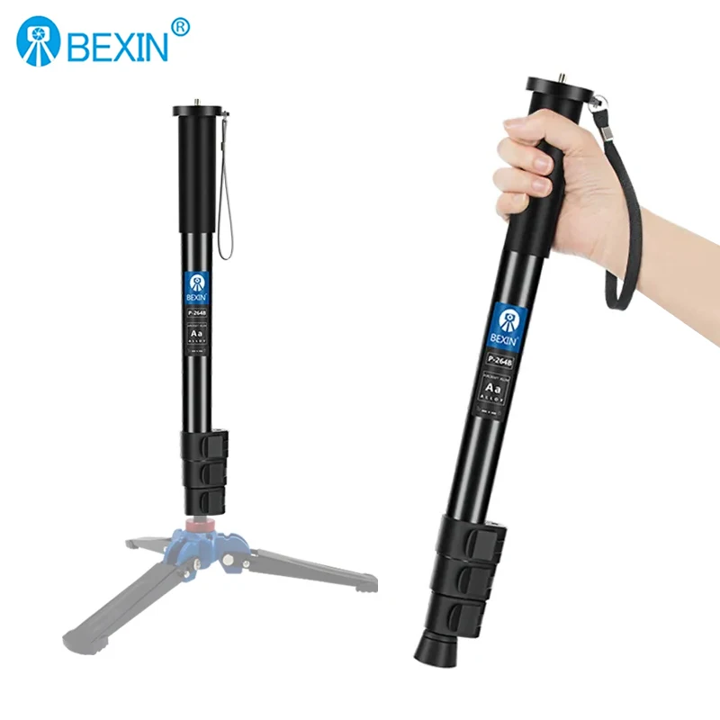 BEXIN P-264 Series Portable Camera Monopod Telescopic Handheld Selfie Adapter Monopod for Canon Nikon Sony Camera Mobile Phone