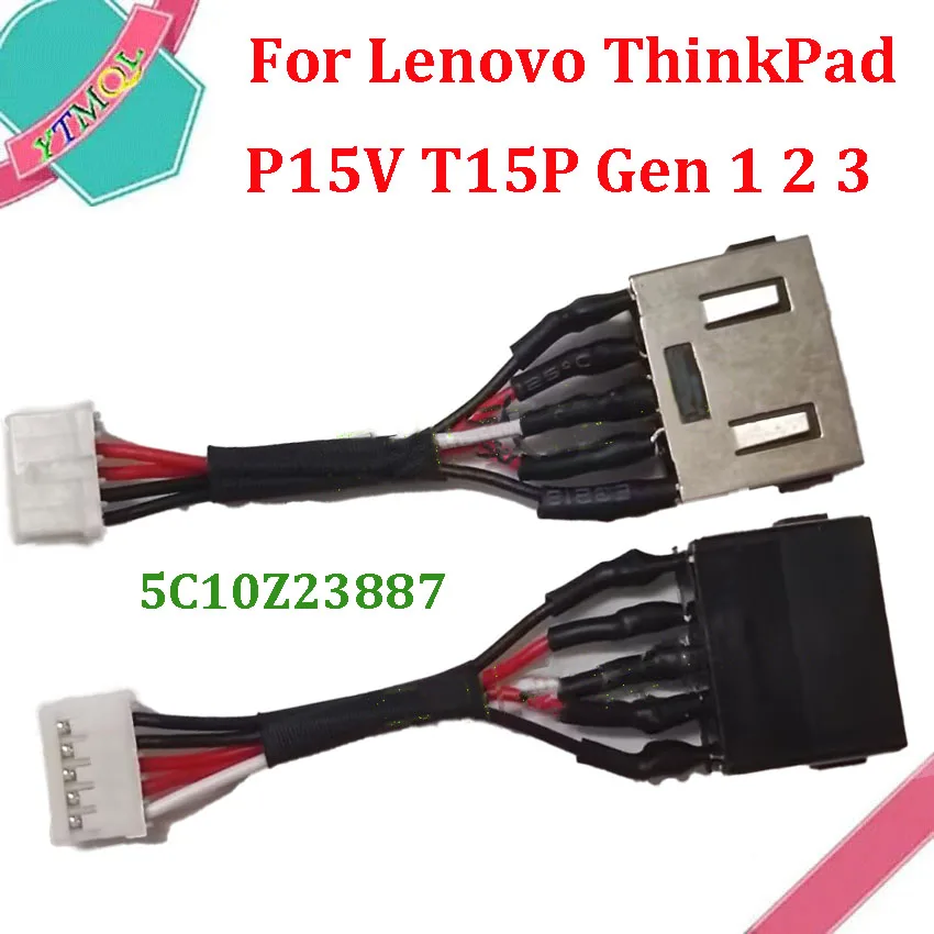 10-100PCS DC Jack Power Cable Socket For Lenovo ThinkPad P15V T15P Gen 1 2 3 5C10Z23887 Power Interface