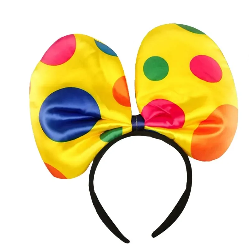 Girl Kids Fun Clown Cosplay Costume Polka Dot Headband Tie Skirt Carnival Birthday Party Halloween Masquerade Accessories