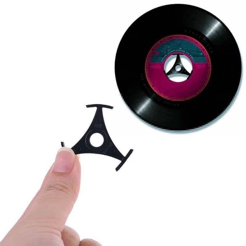 96BA 5 Teile/satz Schwarz Langlebig 7 Zoll Schallplatte Adapter Konverter Für 45RPM Plattenspieler Phonographen Zubehör Ersatz – Detail 1