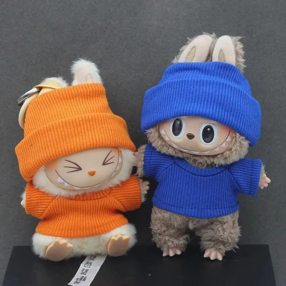 

Labubu 1st-3rd Gen 15/17cm Doll Knit Hat Outfit Collection Sweater Skirt Casual Styles