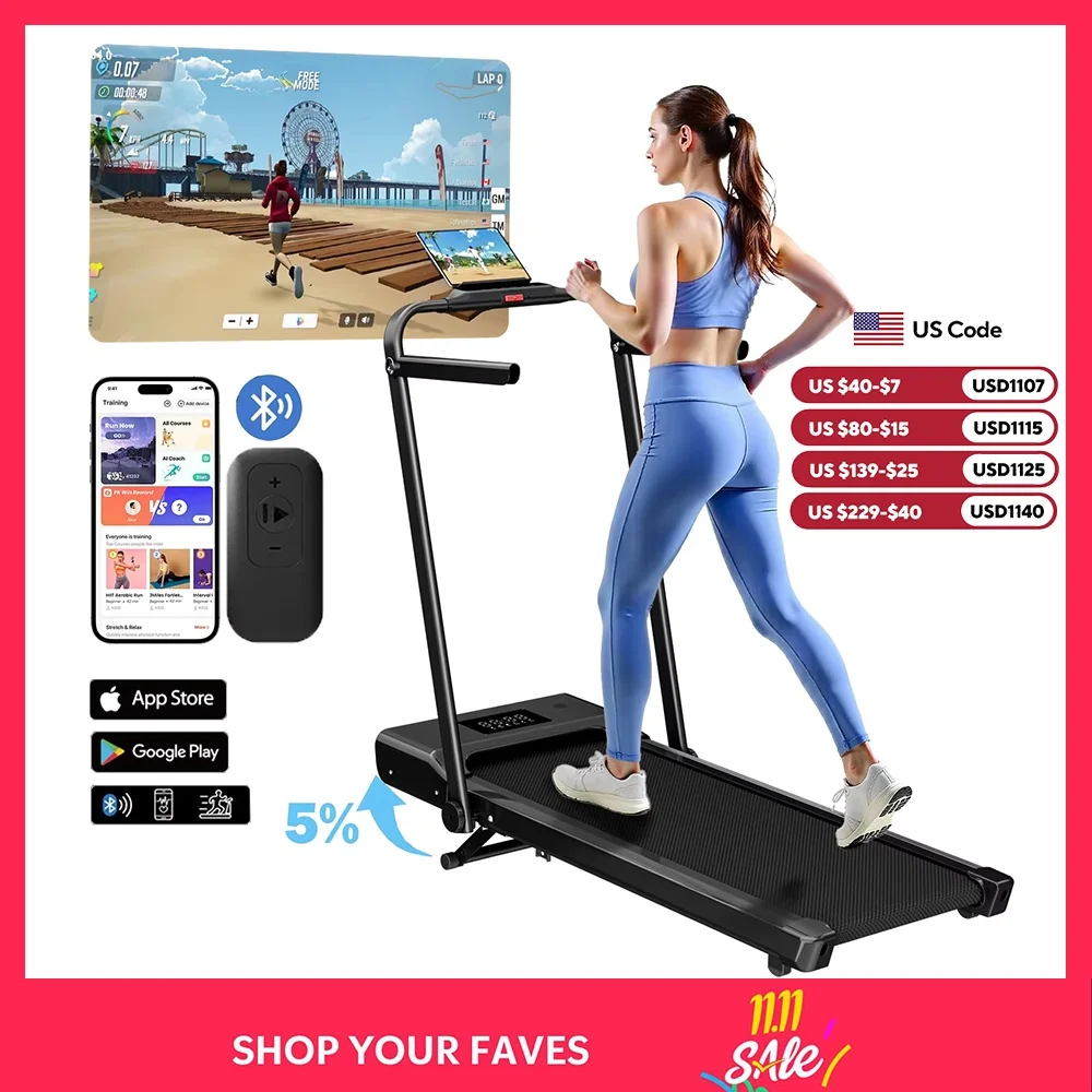 300Ibs Capacity 3.0HP Portable Treadmill for Home Remote Control LCD Display Walkingpad Foldable Treadmills with Handle Incline