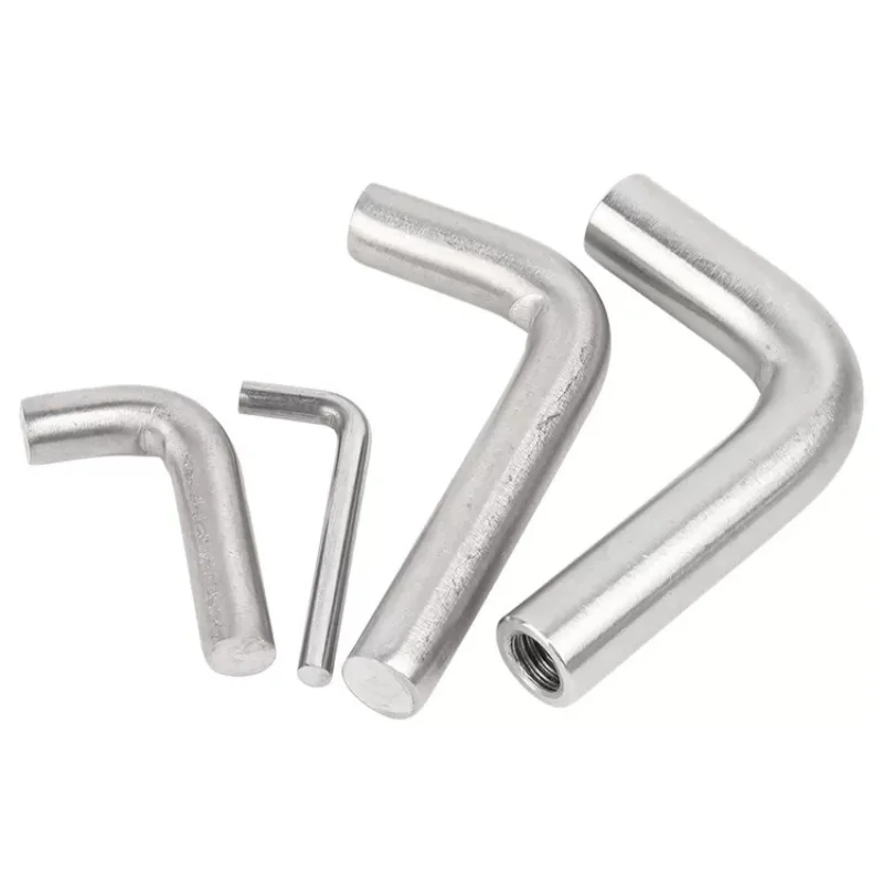 304 Stainless Steel M4 ~ M12 7 Shape Right Angle Hook Screw L Shaped Hooks Screws Bolts for Tube Pipe