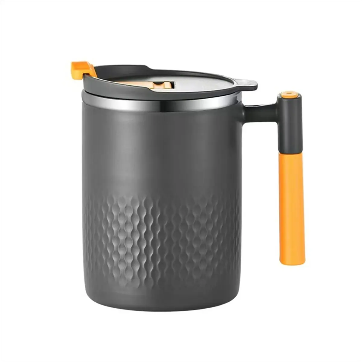 ABNH Portable Double-Layer Anti-Scalding Coffee Mug 304 Stainless Steel Water Cup with Handle and Cover Leak-Proof Cups