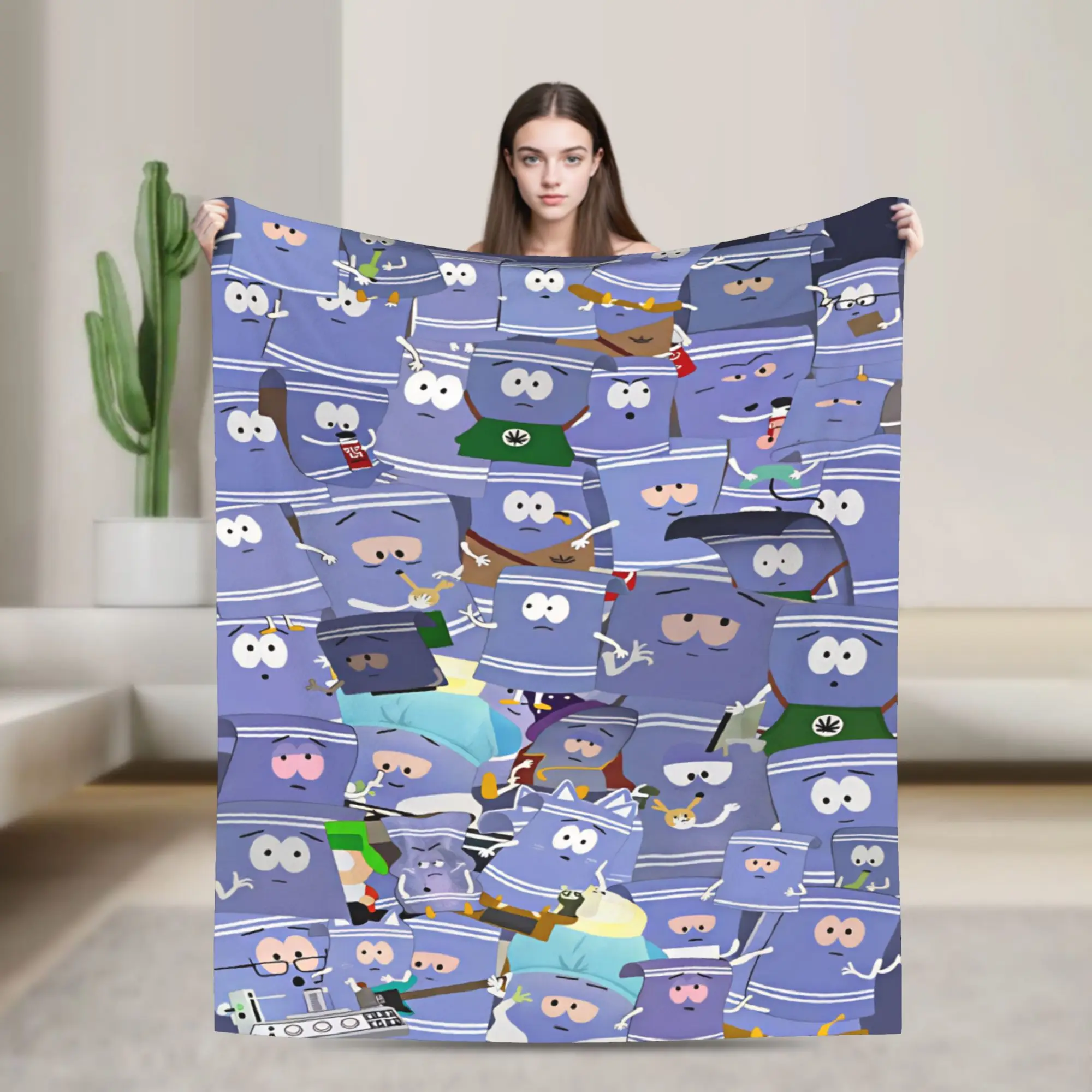 South Cartoon Park Towelie Blankets  Warm Soft Plush Throw Blanket For Home Decor Airplane Travel Flannel Bedspread Bed Cover