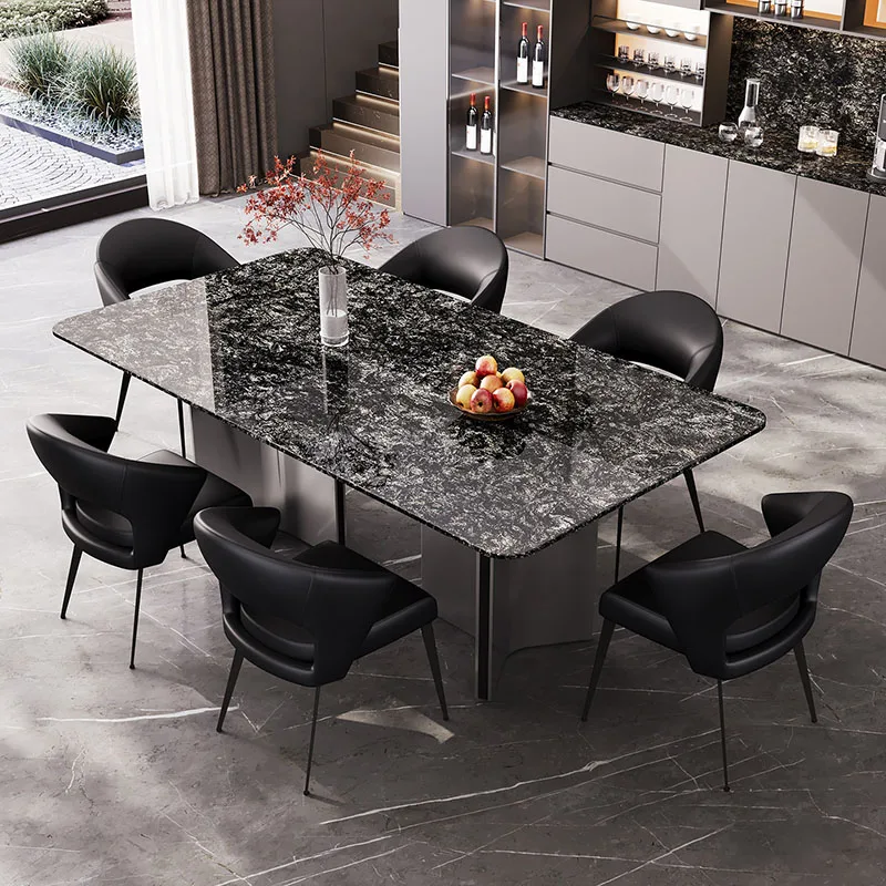 Luxury Marble Dining Table Coffee Restaurant Kitchen Modern Writing Dining Table Lounge Designer Mesas De Jantar Home Furniture