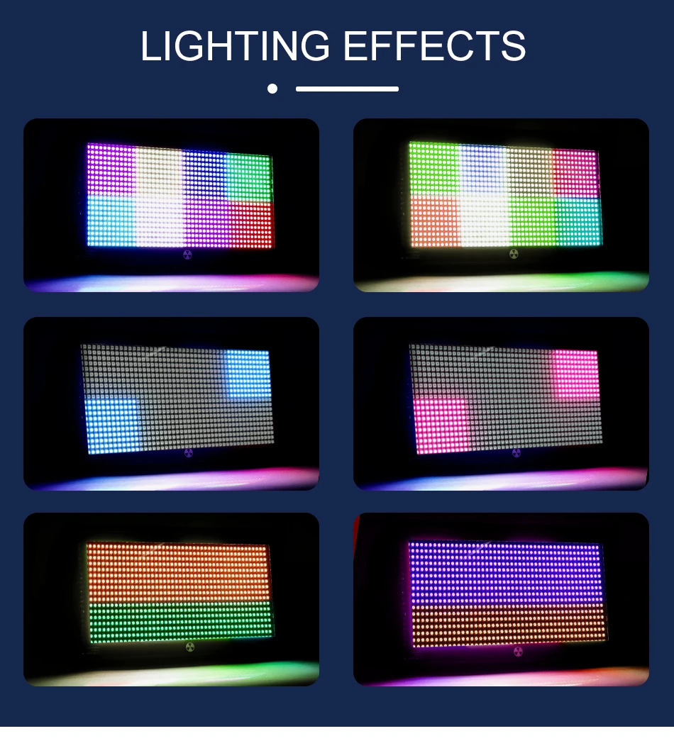 DMX 1000W RGB DMX512 LED Stroboskop-Effektlicht Party Club Bar Bühnendekorationsausrüstung LED-Stroboskoplicht – Detail 8