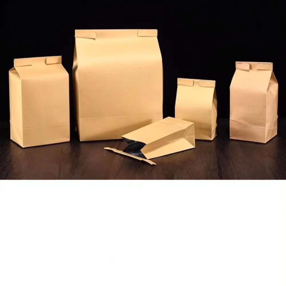 Kraft Paper Zipper Pouch For Tea Leaves Storage Loose Leaf Green Red Puer Tea Aluminum Foil Packaging Bags