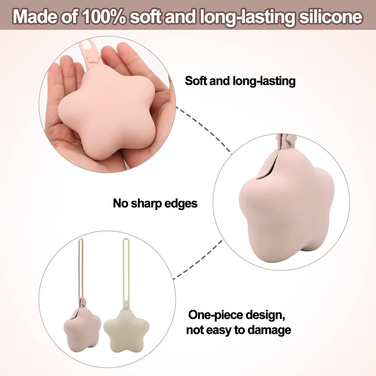Porta Chupetes de Silicona con Gancho de Seguridad - Estuche Hermético para Cochecito y Bolsa de Pañales, Bolsa Multiusos para Llaves, Monedas, Auriculares