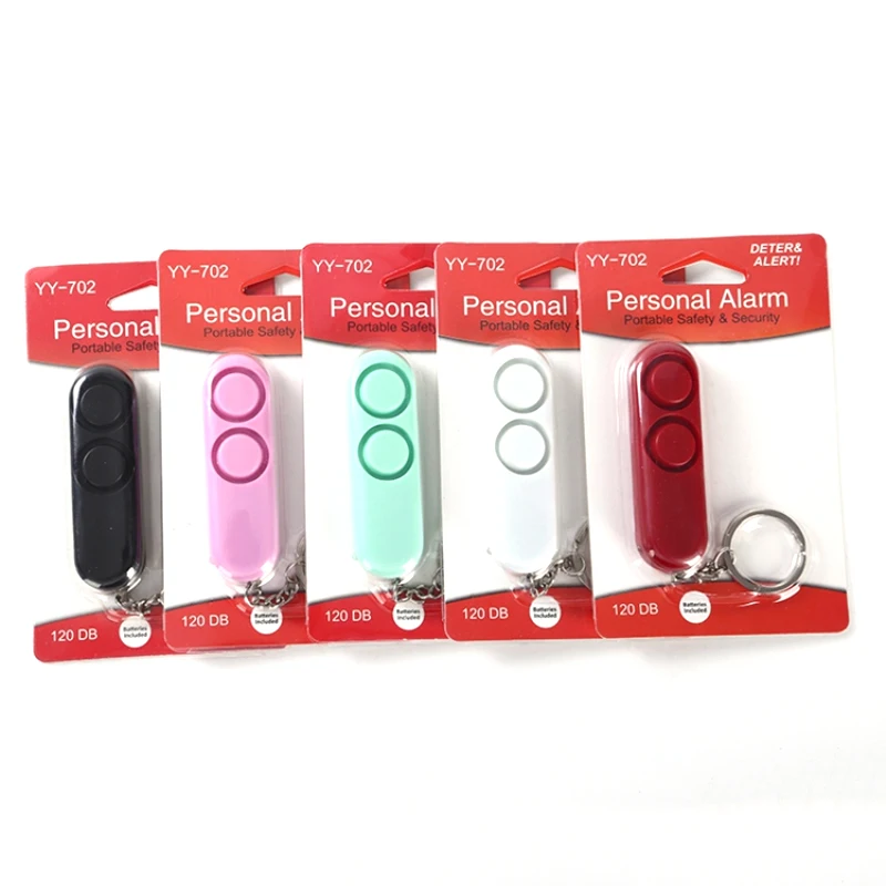 Hand-held Fashionable Anti-lost Function Dual Horn Design Loud Alert Sound Easy To Carry Led Keychain Durable Emergency Alarm