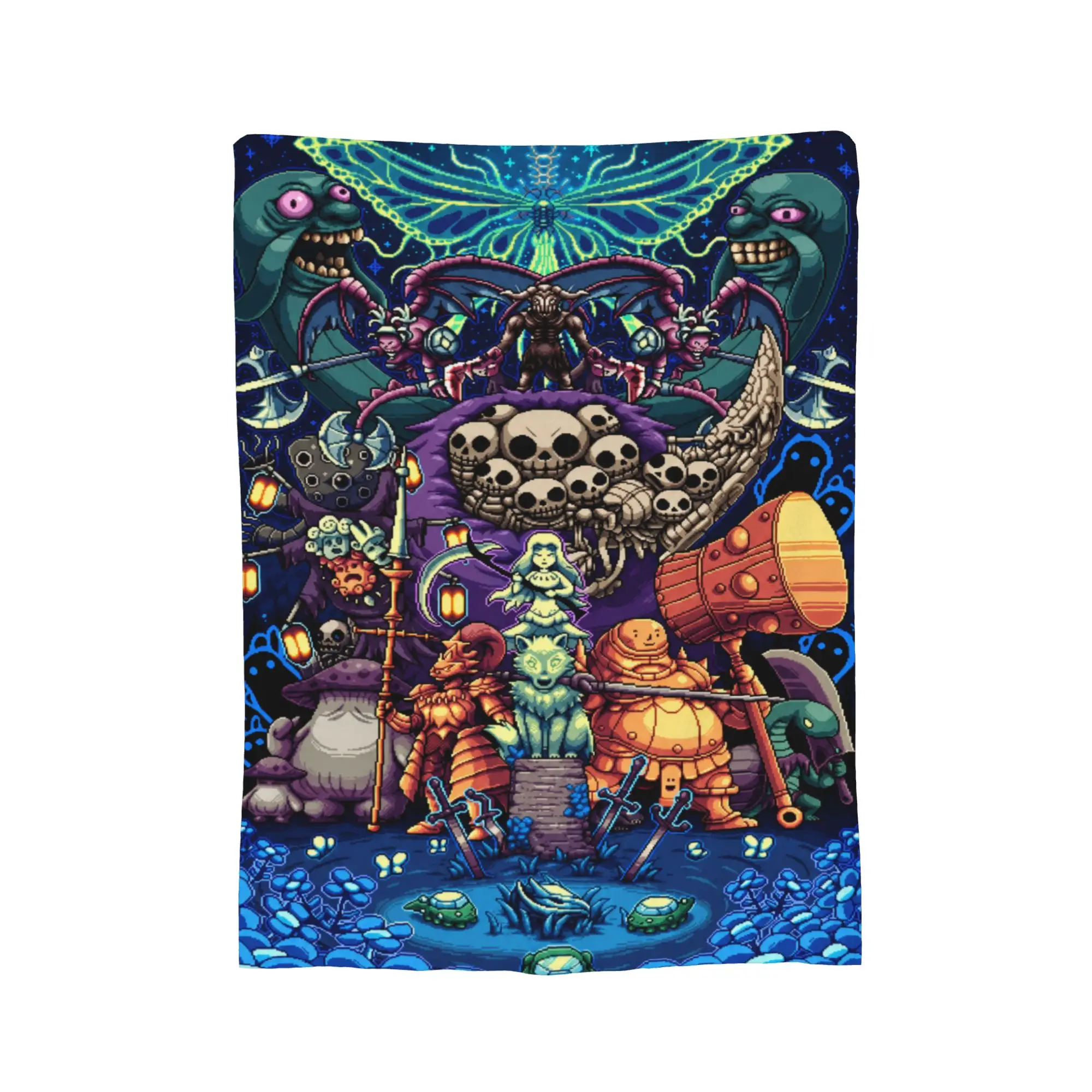 Soft Warm Blanket Kids Picnic Z-Zeldas Dark Underworld Scene Throw Blanket  Flannel Bedspread For Couch Bed Sofa Bed Cover