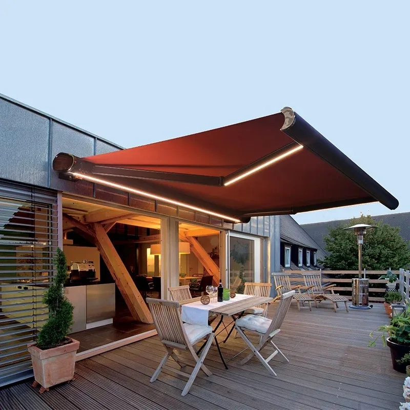 Mini Electric Retractable Awning Small Size Customizable Outdoor Sun Shade Canopy