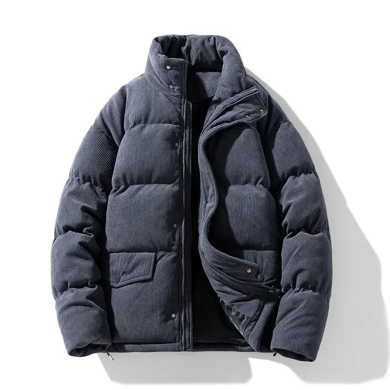 Inverno uomo velluto a coste cotone imbottito abbigliamento tendenza moda sciolto casual spesso cappotto caldo gioventù popolare cotone imbottito