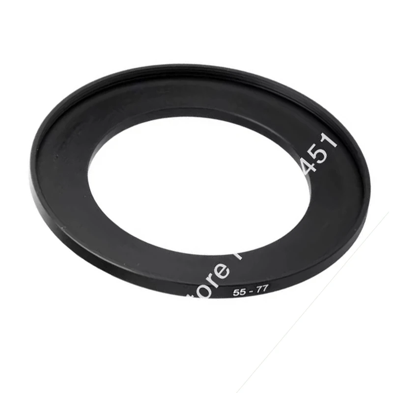 NEW 55mm-77mm BLACK Aluminum metal selling 55-77mm 55 to 77 55mm to 77mm Step Up Ring Filter Adapter HOT Wholesale!