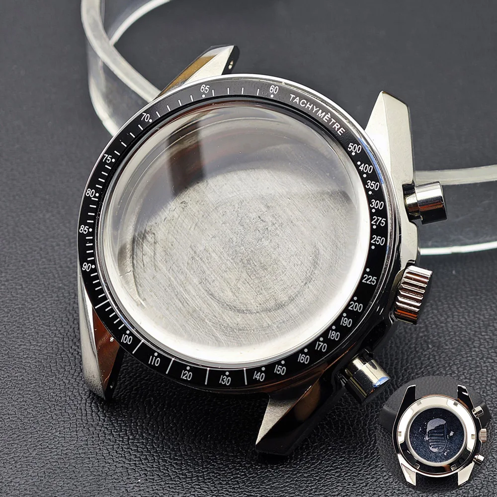 

New 39.7mm case stainless steel moon case fit VK63 VK63A movement case Case accessories fit 20mm strap Watch Box
