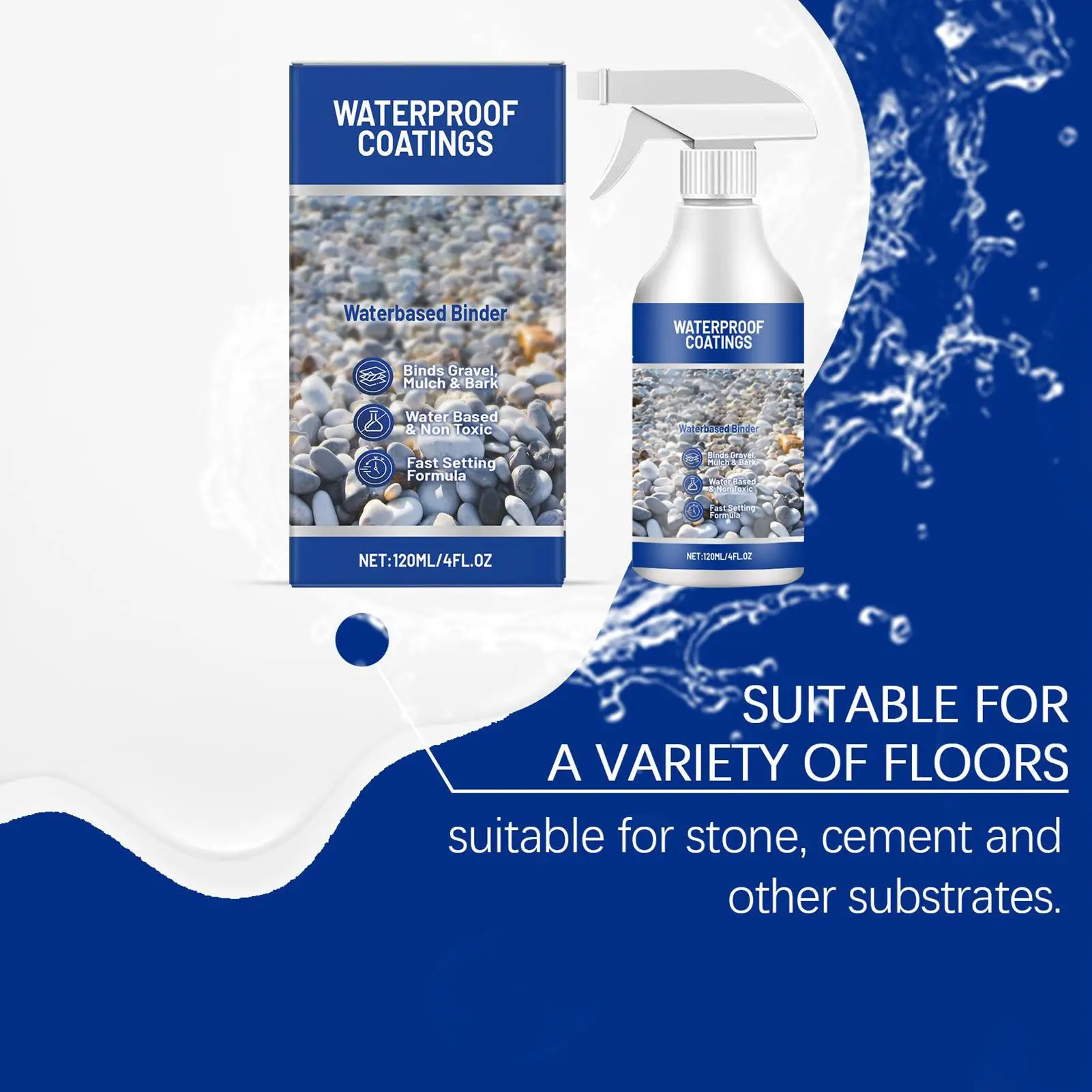 

120ml Rock Glue For Pea Gravel Mulch Glue For Rocks Sealer Adhesive Stabilizer Waterproof Fast Drying Spray For Garden Yard