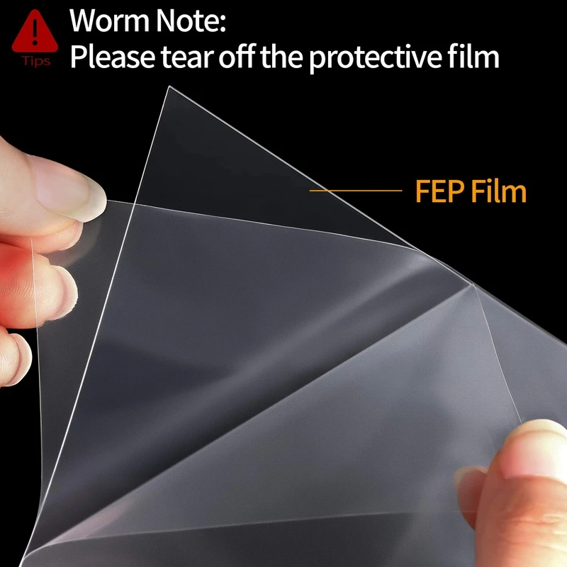 A34M-12Pcs FEP Film 200X140X0.15 مم سمك للطابعات ثلاثية الأبعاد للأشعة فوق البنفسجية، LCD SLA الراتنج، مع قطعتين من الملاعق البلاستيكية البديلة