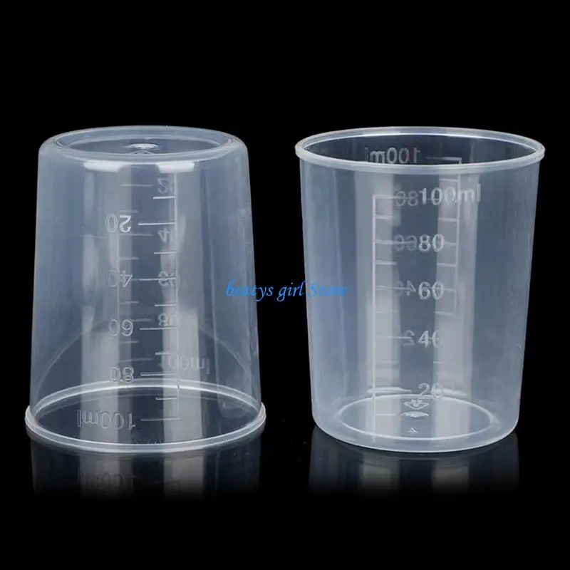 C7AB 10pc Clear Graduated Plastic Mixing Cups for Epoxy Resin Mixing Molds Easy Clean