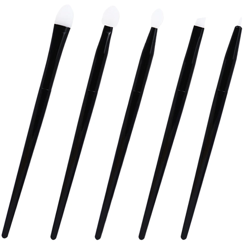 

1 set Silicone Makeup Brushes Set Eyeshadow Lip Scrubber Applicator Aluminum Tube Lightweight Portable Easy Clean Reusable Daily
