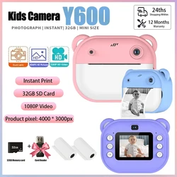 Children Digital Camera Instant Print for Kids Thermal Print Camera Instant Photo Printing Camera Video Toys+32G Memory Card New