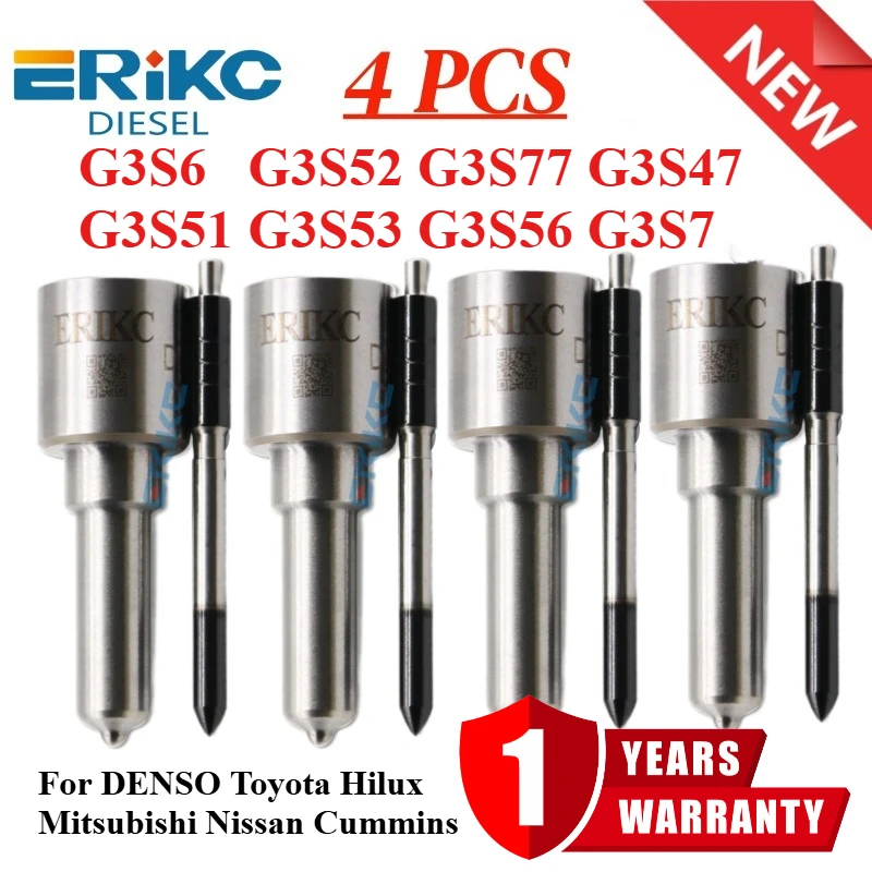 

4PCS Diesel Injector Nozzle G3S6 G3S52 G3S77 G3S47 G3S51 G3S53 G3S56 G3S7 for DENSO Toyota Hilux Mitsubishi Nissan Cummins