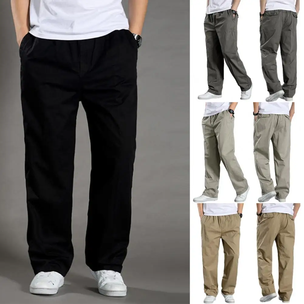 

The explosive main push comfortable men's overalls fashion spring and summer casual elastic waist pants wide leg pants