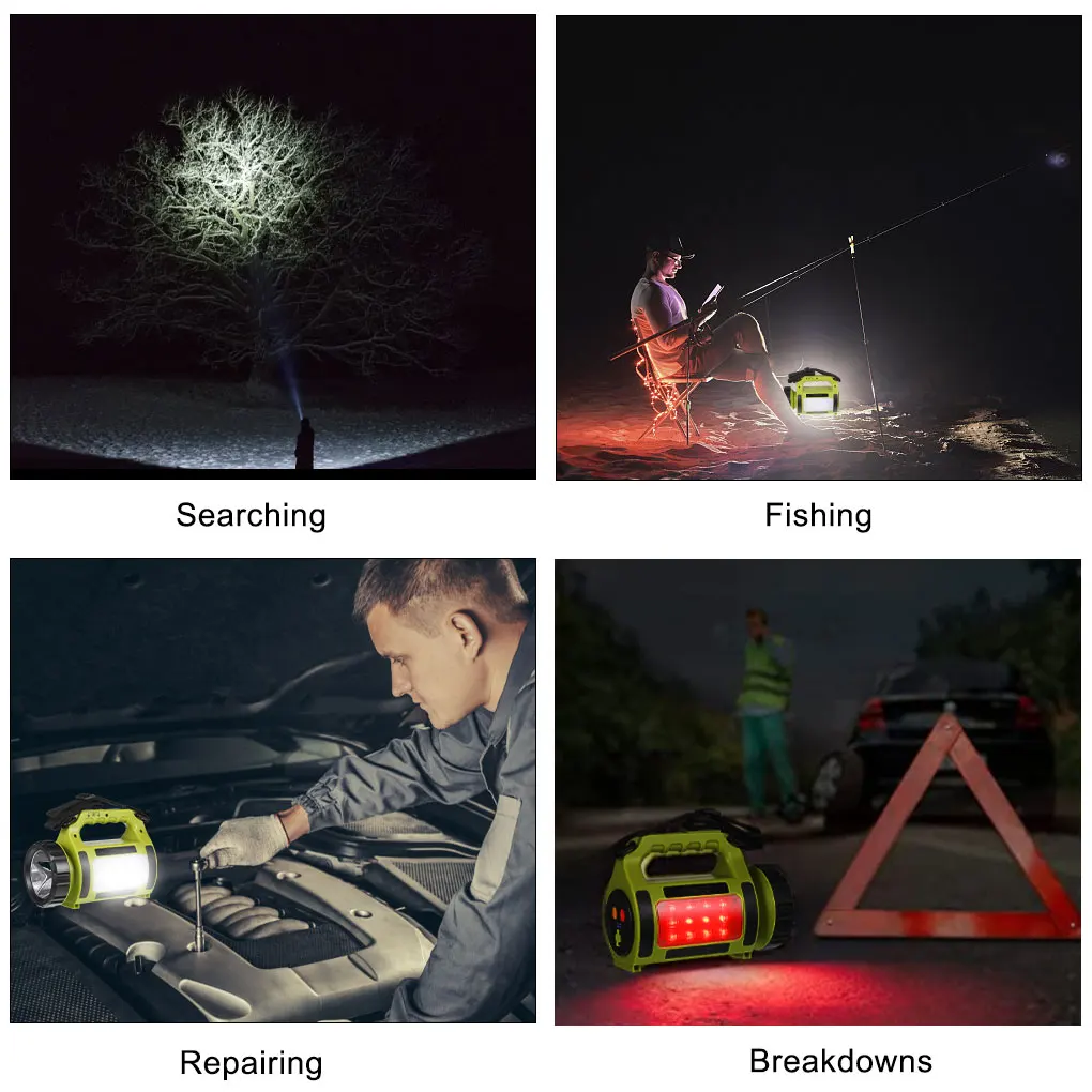Handheld Spotlight Camping Light Tent Lamp Rechargeable Outdoor Accessories Compact Size Reading Lantern High Brightness