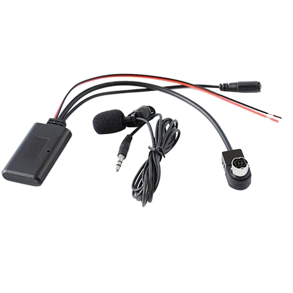 Carro handsfree chamada de telefone microfone adaptador microfone estéreo do carro bluetooth aux cabo para jvc alpine ai-net soquete