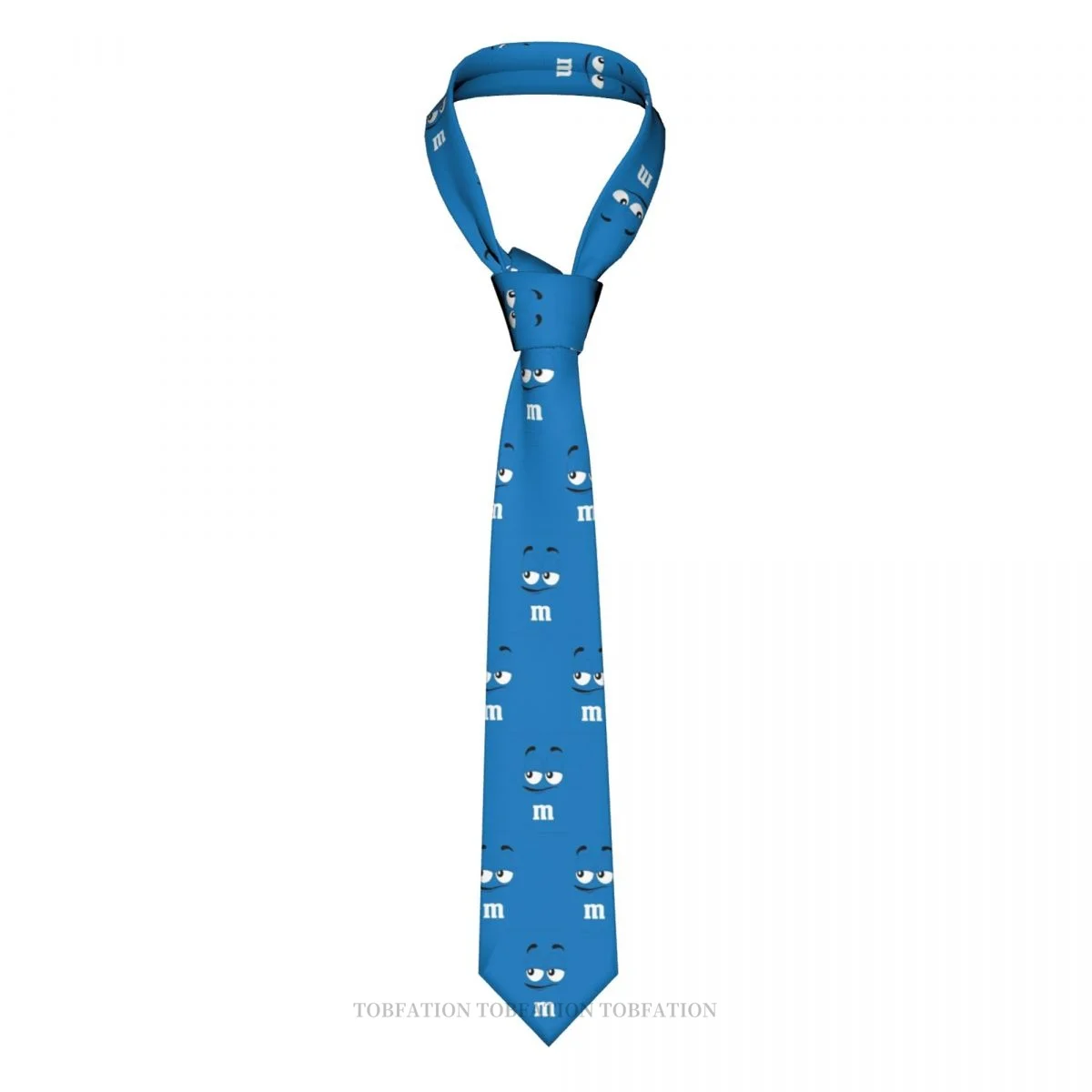 

Blue M Chocolate Face Classic Men's Printed Polyester 8cm Width Necktie Cosplay Party Accessory