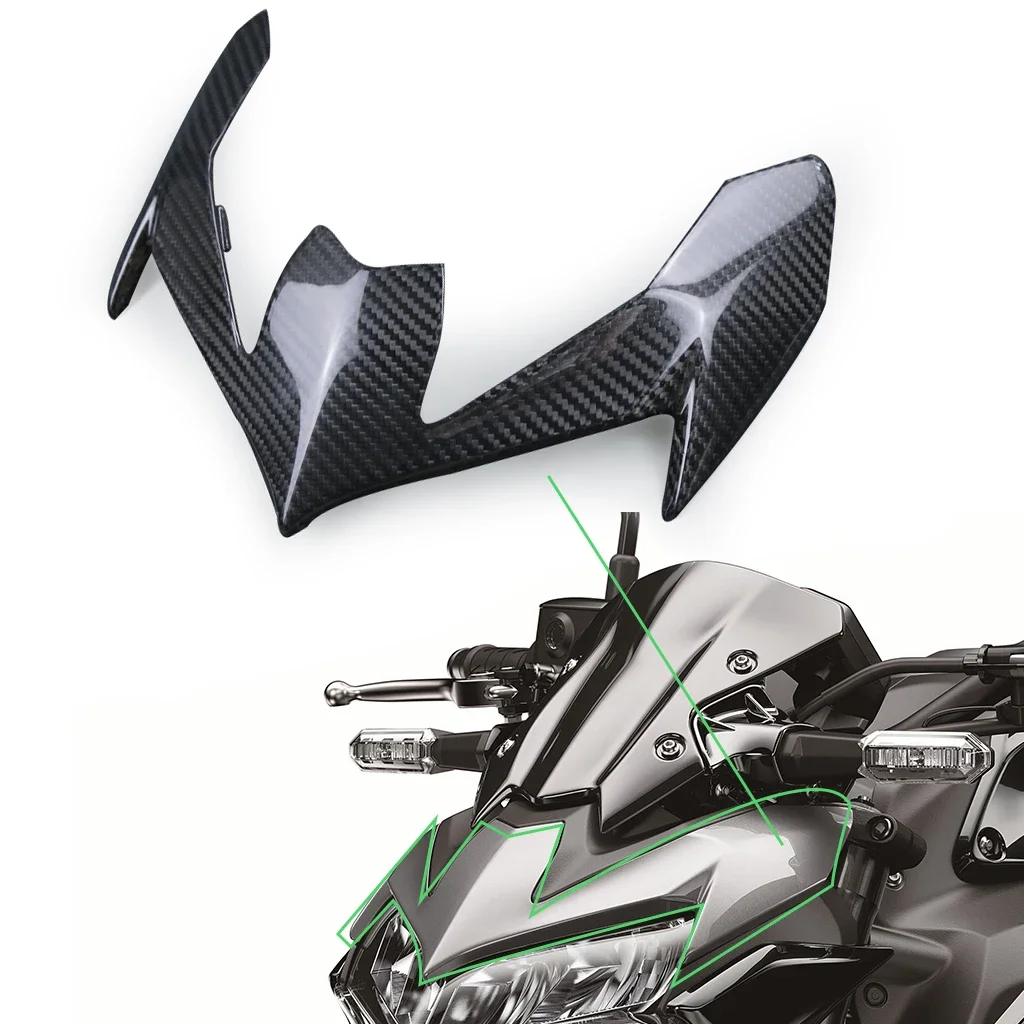 Full Carbon Fiber Motorcycle Modified Accessories upper Front Fairing Headstock Cowl For Kawasaki Z900 2020 2021 2022