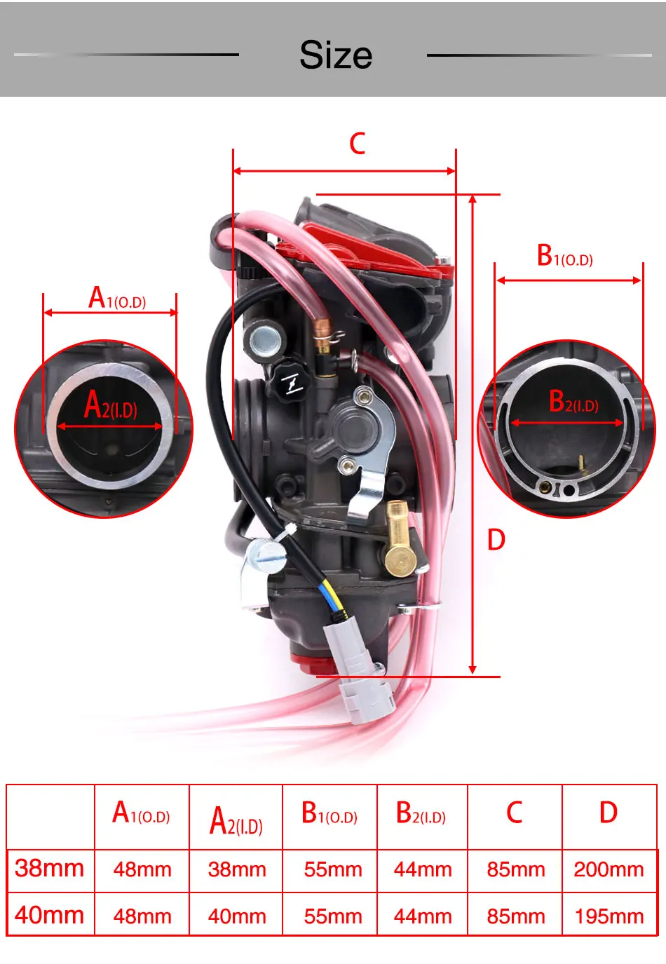 ZS MOTOS 38mm 40mm FCR Carburetor For Keihi FCR MX Carburetor For Yamaha YZF250 YFZ450 WR250F WR450F 250-650cc Engine Motocross