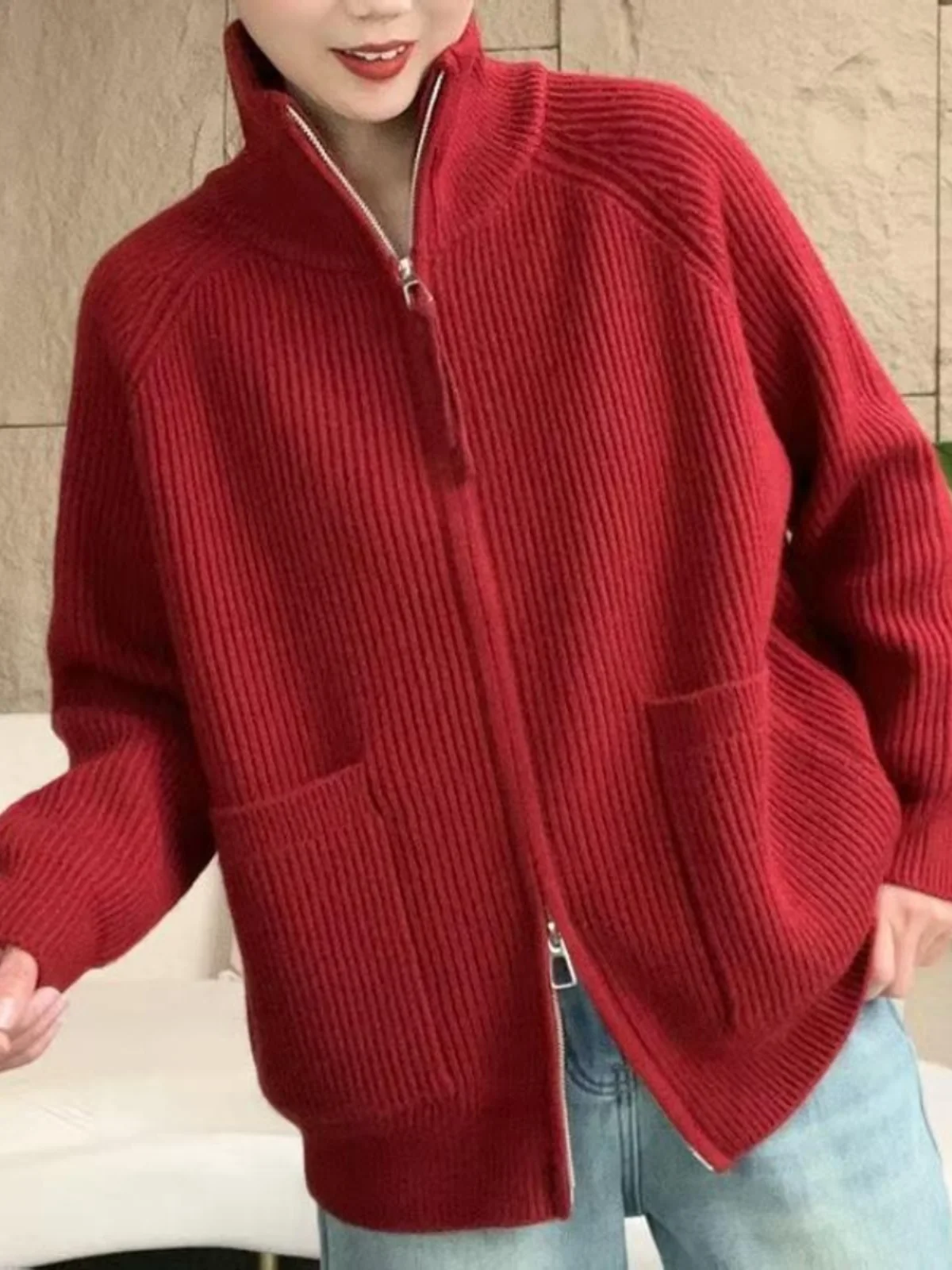 

Свитера Джемперы Кардиганы Женские кашемировые женские синельные мягкие текстуры Воздушный шар на пуговицах Свободный крой Домашний отдых Уютный Удобный