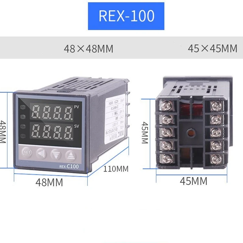 

Двойной цифровой ПИД-регулятор температуры REX-C100 с термопарой Релейный выход K Твердотельный релейный выход