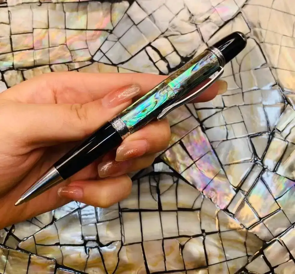 Natural Shell Inlay Luxury Ballpoint Pen,signature Pen , Black Refill