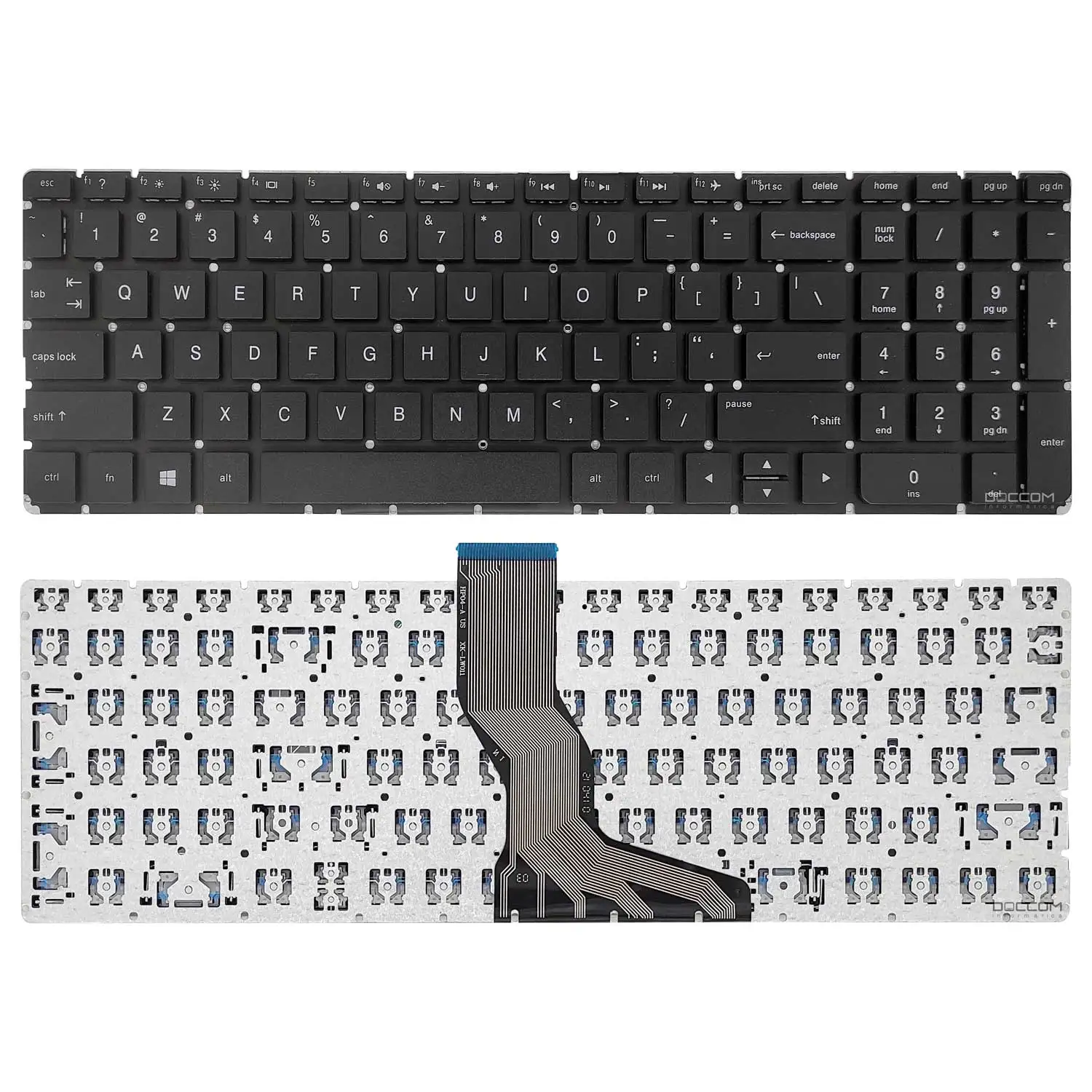 Compatible Keyboard Notebook HP Pavilion 15-AK030TX 15-AK056SA 15-AK060NR 15-AK100 15-AK113NA 15-AN044NR Layout US