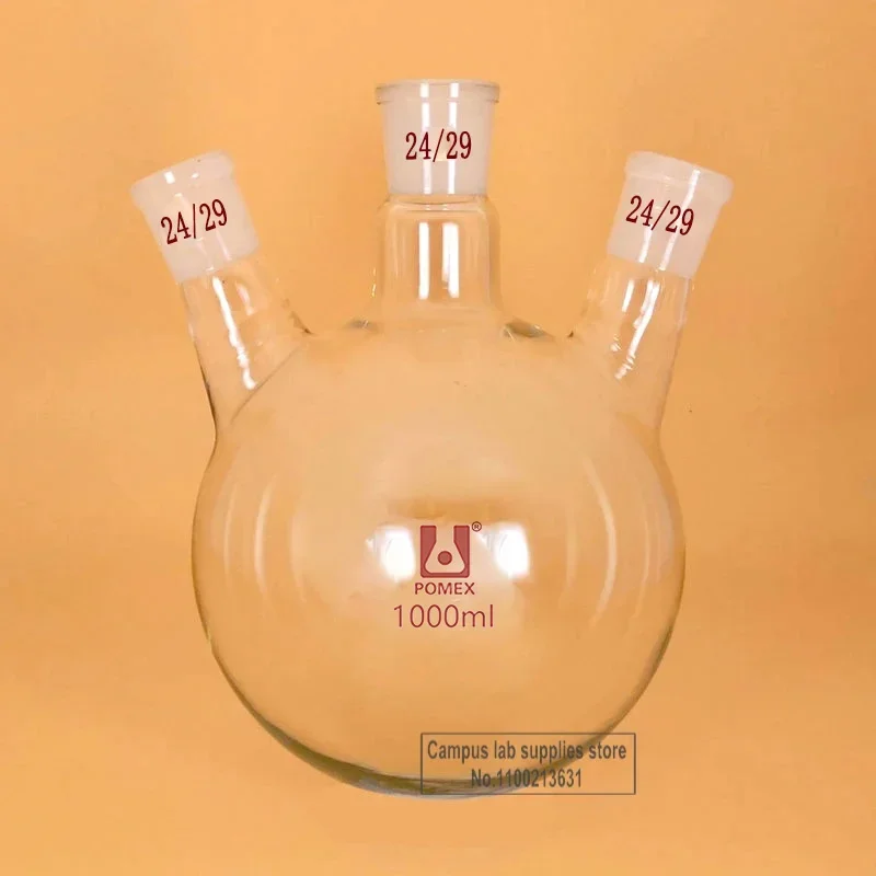 Frasco De Vidro De Borosilicato Alto Para Kit De Destilação De Laboratório, 3 Boca, 100ml 250ml 500ml 1000ml, 1 Pc