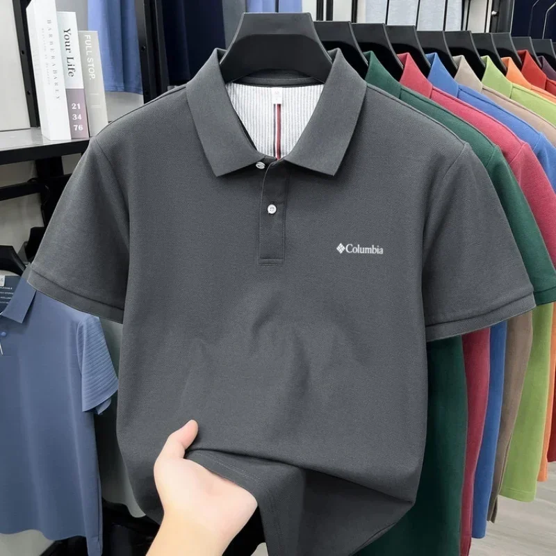 100% reine Baumwolle 2026 High-End Marken Herren Kurzarm-Poloshirt Sommer Mode Luxus Logo Besticktes Golf-Oberteil Lässiges T-Shirt – Detail 22