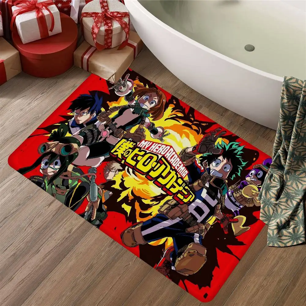 Anime M-My H-Hero A-Academia Floor Mat Rectangle Anti-slip Home Soft Badmat Front Door Indoor Outdoor Mat Welcome Doormat