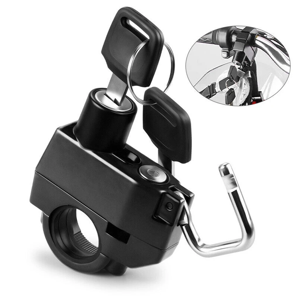 Helmet Lock Anti-theft Locker Locking Device Aluminum Alloy Fine Workmanship Shockproof Key Durable Motorbike Accessories