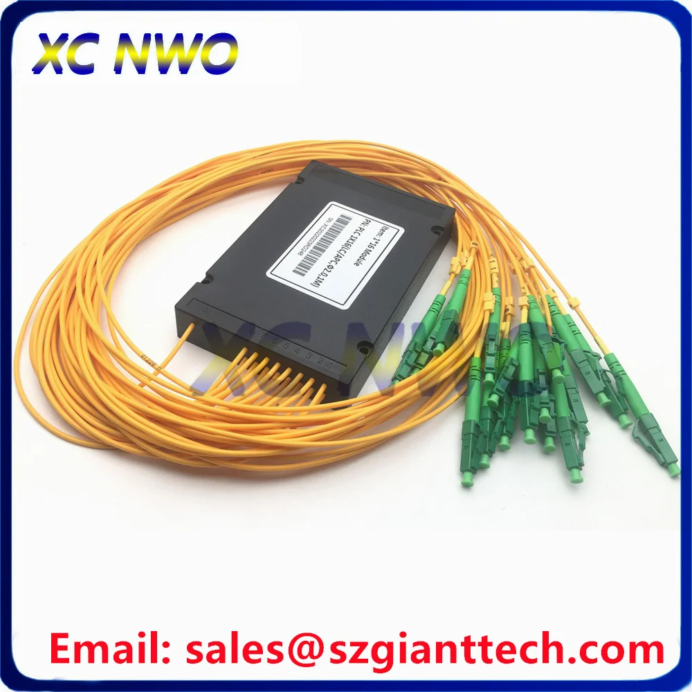 10pcs/Lot! 1*16 PLC Splitter,Dia:2.0mm,ABS Box Package, SM,1M,1*16 Fiber Optical PLC Coupler With SC/ST/FC/LC UPC APC Connector