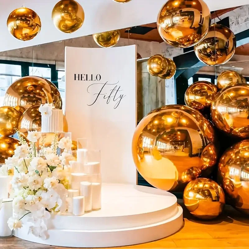 10/15/18/22/32/50/60 بوصة الذهب 4D احباط بالونات الزفاف حفلة عيد ميلاد عيد الحب زينة حفلة صور الدعائم العرض #1