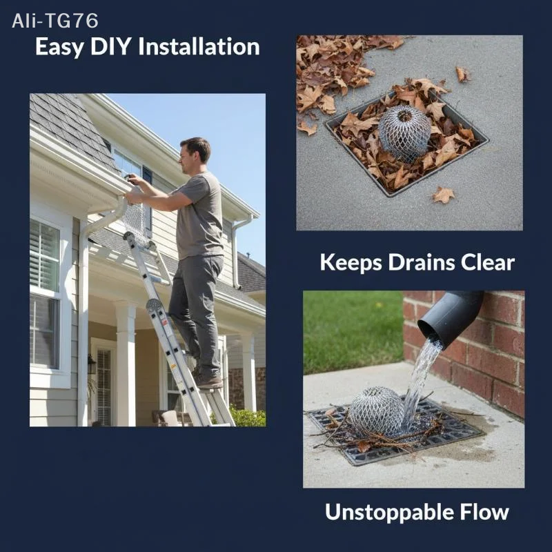 [P] Aluminum Alloy Drain Pipe Mesh Filter Anti-Clogging Leaf Filter For Round Square Pipes Prevents Clogging From Leaves
