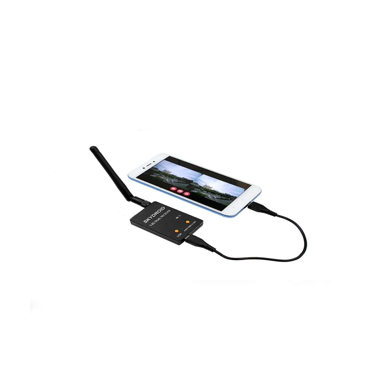 Skydroid-Controle Único Mini Receptor FPV para Android Phone, Transmissão de Vídeo, Downlink Áudio, OTG 5.8G 150CH, UVC