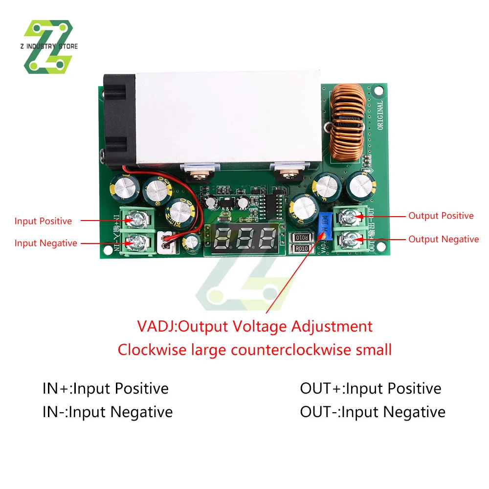 Imagem -05 - para Dc2.5v50v 600w Ajustável Step-down Módulo de Alimentação Led Digital Display cc cv Step Down Buck Converter Dc1280v