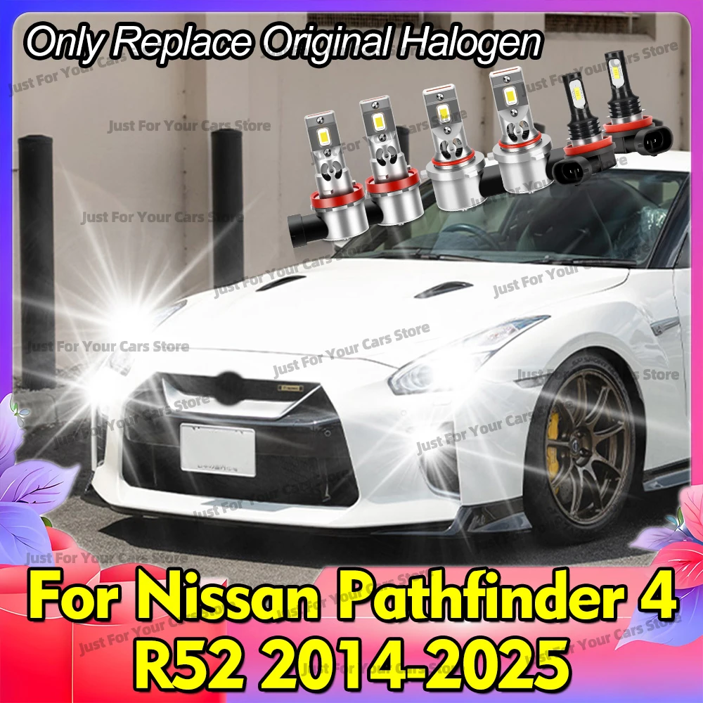 

2/6x 6000K Auto Headlights 3570 CSP Fog Bulbs For Nissan Pathfinder 4 R52 2014-2025 2015 2016 2017 2018 2019 2020 2021 2022 2023