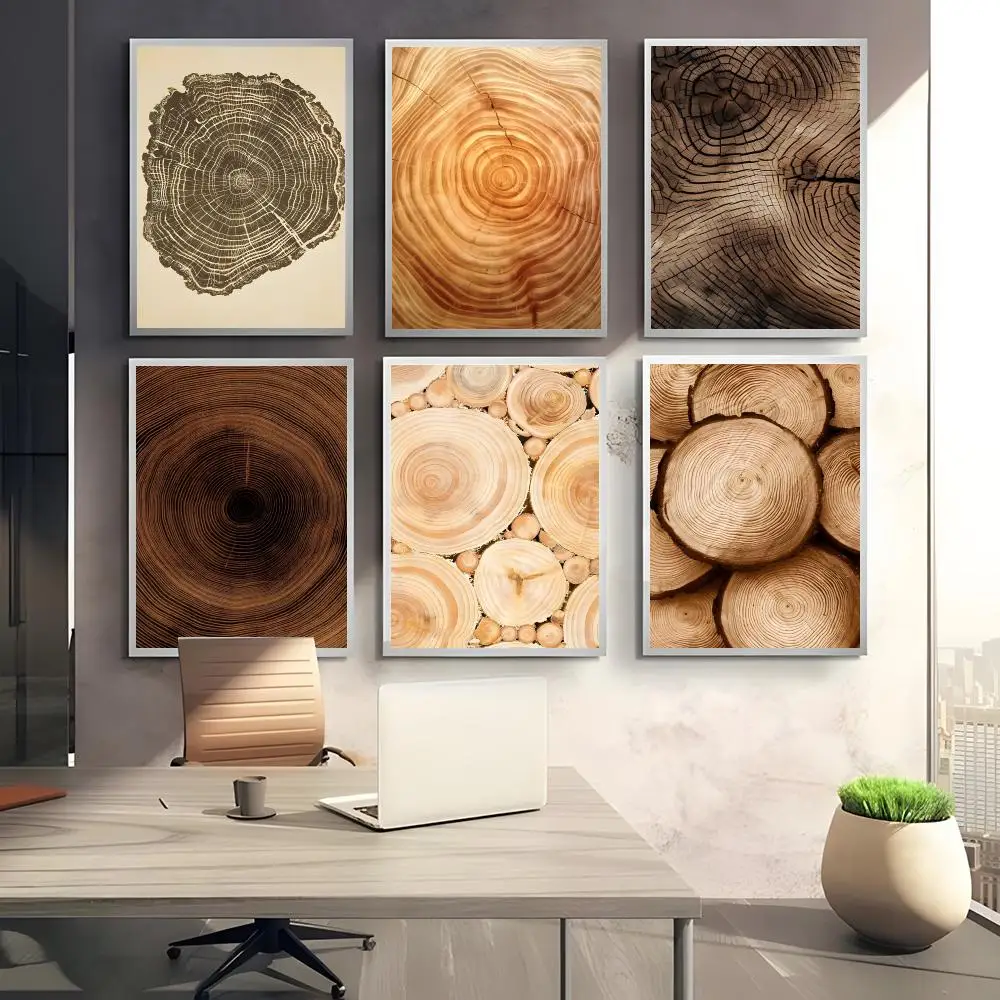 Natural Theme Beige Tree Rings Poster Premium Living Space Decorative Art & Stylish Home Decor