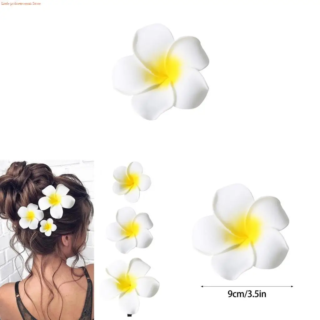 F92D Plumeria Flower Hair Clip Sweet Travel Hairpin Wedding Hair Styling Tool for Thin Hair Korean Headwear
