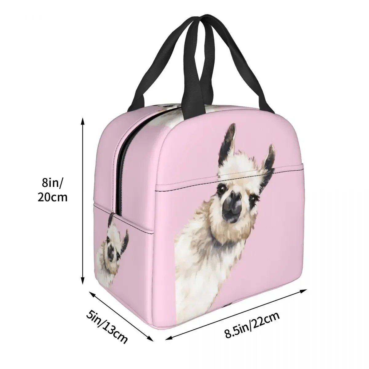 Llama Alpaca Animal Lunch Bags Insulated Bento Box Waterproof Lunch Tote Picnic Bags Cooler Thermal Bag for Woman Student School