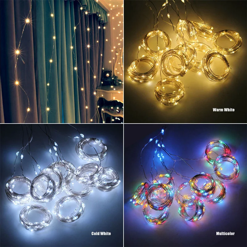 

2025 Christmas Curtain LED String Lights Including Remote Control USB Plug Hanging Light Decor Wedding Bedroom Holiday Indoor